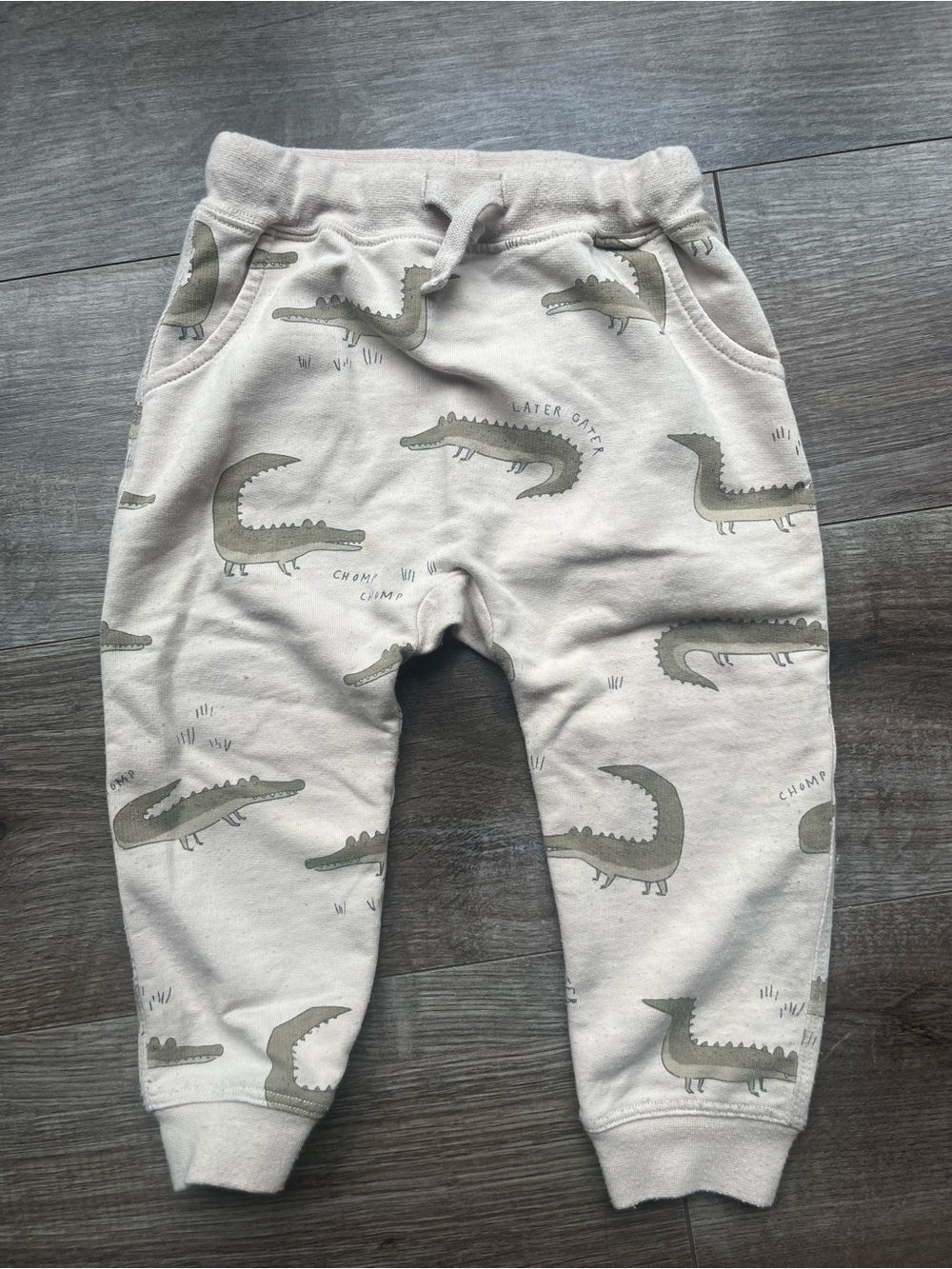 Rylee and Cru Cream Crocodile Print Jogger Pants for Kids